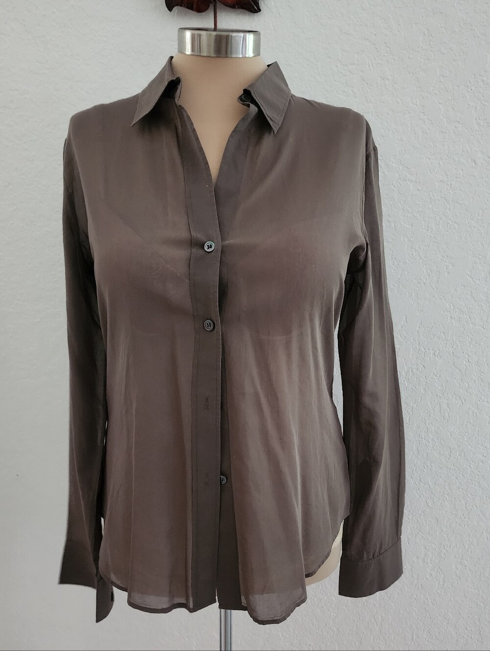 Theory | Brown Long-Sleeve Button Down Shirt